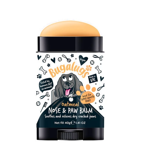 BUGALUGS Dog Paw Pad Balm & Dog Nose Balm 40 g (1.41oz) - Moisturizing Dog Paw Balm That Creates an Invisible Barrier That Protects and Heals Dry Cracked Paws - All-Natural Dog Paw Balm with Oatmeal