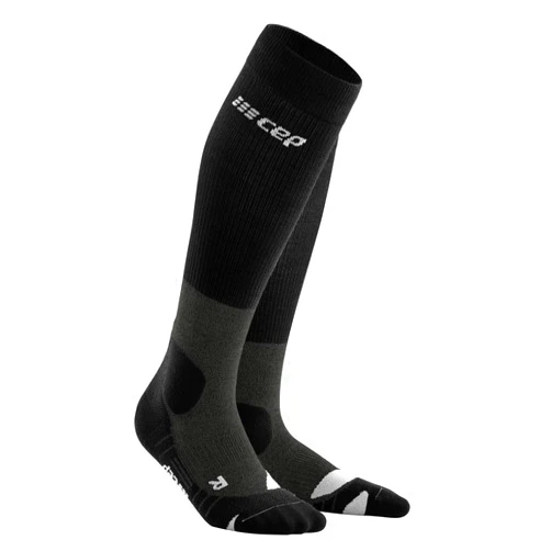 CEP Men's Merino Wool Hiking Tall Knee High Compression Socks, Stonegrey/Grey, Men, V