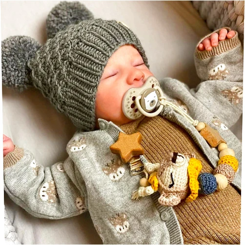 ADFO Lifelike Reborn Baby Dolls Boy - 17-Inch Soft Body Realistic-Newborn Full Body Vinyl Anatomically Correct Real Life Baby Dolls with Toy Accessories for Kids Age 3 4 5 6 7 +