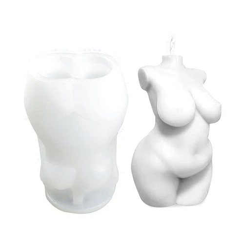 Mengqianxunm 3D Woman Body Candle Molds Silicone Molds for Candle Making Wax Molds, Female Human, Plaster Mold Epoxy Mold Resin for Homemade Casting Soap Making DIY Craft