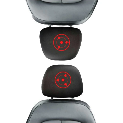 TRAINES 2PCS for Anime Magatama Sharingan Car Seat Headrest Covers Cute Manga Comic Soft Stretch Breathable Fully Surrounded Simple Dust Cover, Reusable Flexible Headrest Protector, Universal for Most Cars