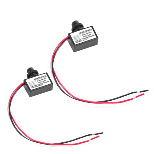 Lelukee 2 Pack Light Control Sensor Button Switch,2 Pack Photoelectric Switch,120V AC Outdoor Hard-Wired Post Eye Light Control, Dusk to Dawn Sensor,with Automatic Illumination Detection Circuit