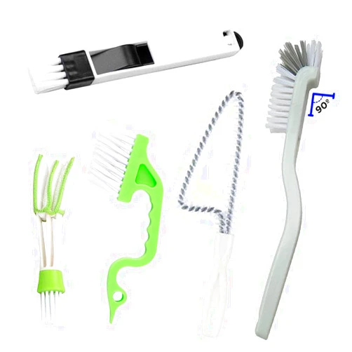 ANERONG Window or Sliding Door Track Cleaning Brush, Tile Lines Brush,Window Blind Duster, 2-in-1 Windowsill Sweeper, Hand-held Groove Gap, 5 Pieces