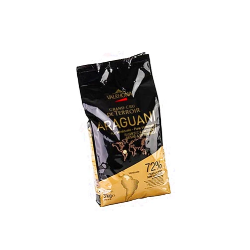 Valrhona Dark Chocolate Pistoles - 72%, Araguani - 1 bag - 6.6 lb