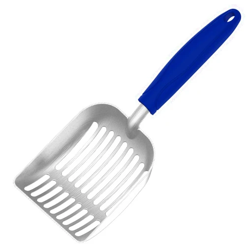 Frxat Cat Litter Scoop, Aluminum Alloy Sifter, Kitty Scoop, Small Cat Litter Scooper That's Heavy Duty and Sturdy, Durable Cat Pooper Scooper for Efficient Litter Reuse, Blue Hanld