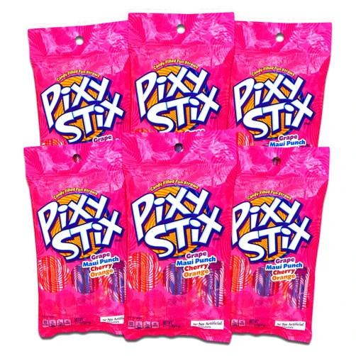 Wonka Pixy Stix Assorted Flavors 3.2 oz Pixie Stix (6 Pack)