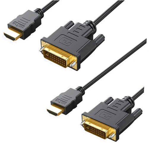 UV-CABLE HDMI to DVI Cable 6 Feet 2-Pack, Bidirectional DVI to HDMI Cord Adapter Male to Male Support 1080P, 3D Comupter,Monitor,Game Console