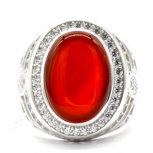 Dinuo Agate Stone Ring for Men Silver Ring Set Cubic Zirconia(CZ) Onyx Stone Luxury Vintage Wedding Band Jewelry