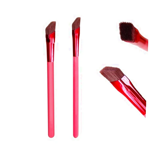 FveBzem 2Pcs Eyebrow Brush (S, L) 4D Hair Stroke Brow Stamp Brush Professional Angled Eye Makeup Brush Multi Function Brow Hairline Concealer Contour Brush Ultra Thin Square Realistic Hair Stroke Brow Brush