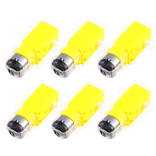 AOICRIE 6 PCS DC Electric Motor 3V-6V Dual Shaft Geared TT Magnetic Gearbox Engine，DIY for Arduino Smart Car Robot Toys Cars Chassis Models Vibration Products (6)