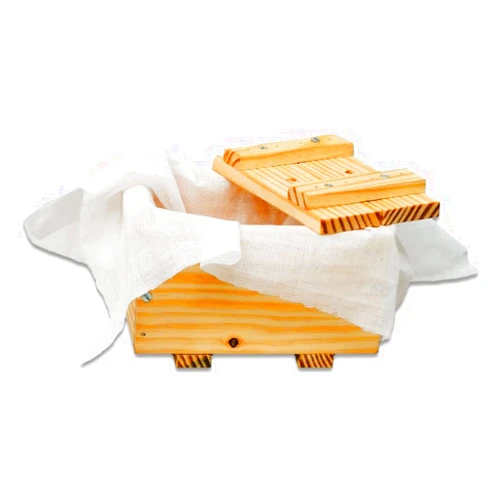 Crommie Wooden Rectangle Shape Paneer/Tofu/Cheese Press Maker Mould Machine For Making Fresh Paneer, Tofu, Or Other Homemade Soft Cheeses Hard Presse Mold KIt (350g)