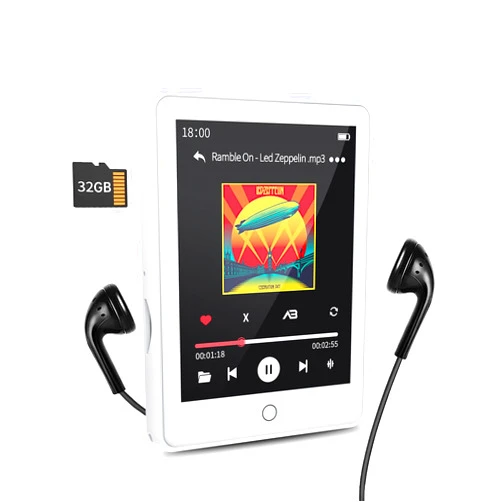 RUIZU 32GB MP3 Player with Bluetooth 5.3, 2.8-inch Touch Screen - Portable Music Player with Speaker, Voice Recorder, FM Radio, A-B Repeat, Audio Video Shuffle Playback, E-Book, Support up to 128GB