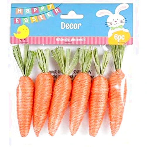 Generic AUS Jute Carrot Easter Decor, 6-ct. Packs