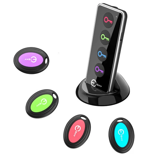 Esky Key Finder Locator with Sound, 80dB Item Trackers with 131ft Range Beeper Tags, Wireless Key Finders for Finding Keys Wallet Remote Control Pet Phone, 4 Receivers & Flashlight