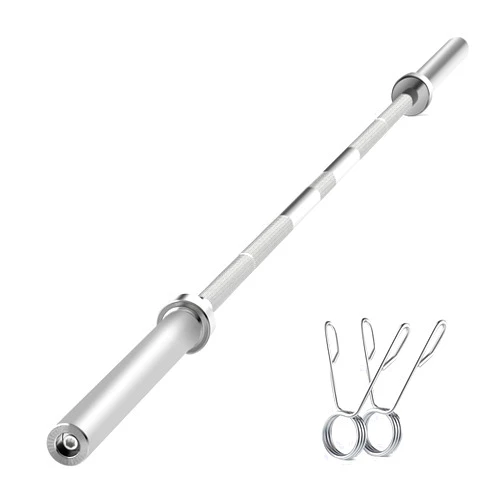 PayLessHere 7Ft Olympic Barbell: Solid Chrome Bar for Strength Training, Weightlifting, and Powerlifting - 2Inch Diameter, 700lbs Capacity