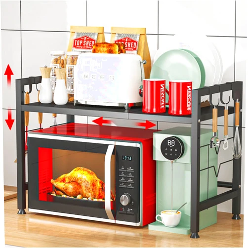 Kimfead Microwave Stand Countertop, Extendable (15.7”-25.5