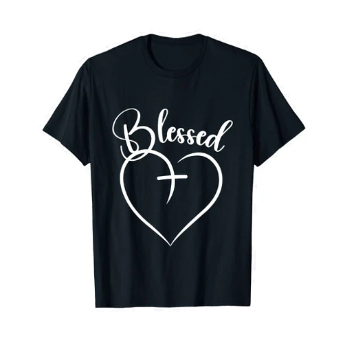 Maria's Jesus Has My Back Faith Tees Blessed Heart Cross Jesus Has My Back Faith Christian T-Shirt