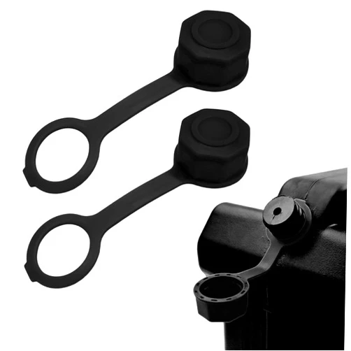 Gdnecad 2 PCS Gas Can Vent Caps, Car Gas Tank Rear Vent Screw Covers with Tether Leash, Universal Leakproof Screw Cap Replacement Suitable for Most Diesel and Kerosene Jugs (Black)
