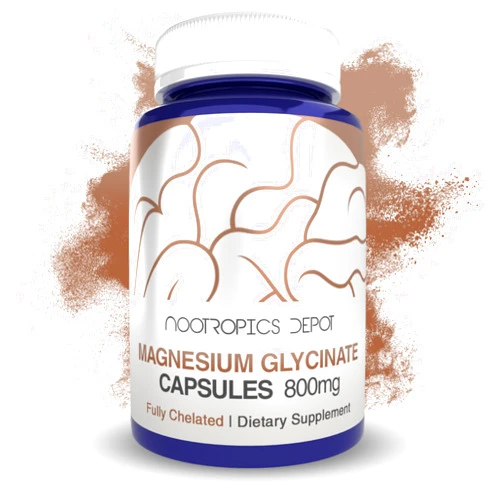Nootropics Depot Magnesium Glycinate Capsules | 360 Count | Mineral Supplement | Magnesium Supplement | Supports Heart, Muscle, Nerve, and Bone Health