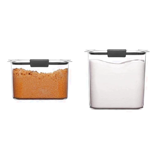 Rubbermaid Container, BPA-Free Plastic, Brilliance Pantry Airtight Food Storage, Brown Sugar (7.8 Cup) & Container, BPA-Free Plastic, Clear Brilliance Pantry Airtight Food Storage, Open Stock, 12 Cup