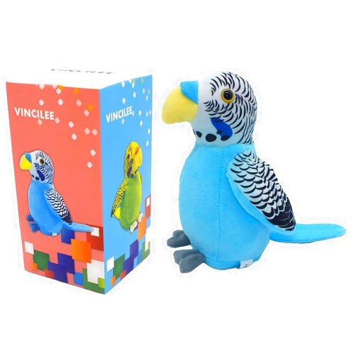Vincilee Cute Mimicry Pet Talking Parrot Repeats What You Say Plush Animal Toy Electronic Parrot for Boy and Girl Gift,Talking Parrot pet Christmas Toy Speak Sound Record Parrot(Blue)