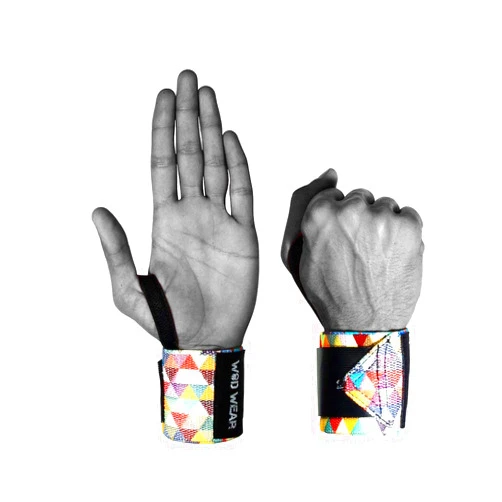 WOD Wear Elastic Wrist Wraps for Powerlifting, Strength Training, Bodybuilding, Cross Training, Olympic Weightlifting, Yoga Support - One Size Fits All