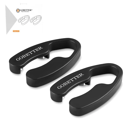 GOBETTER 2 Pcs Wine Foil Cutter Magnetic Design, 4 Stainless Blades Foil Remover Wine Bottles Opener Accessory, Removes Foil Top Effortlessly for Wine Lovers, Black