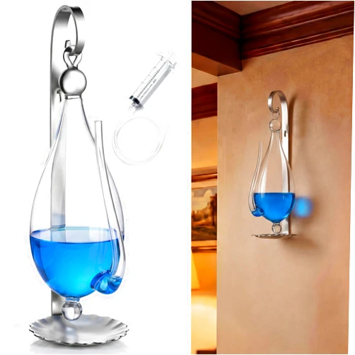 ElectricWise Weather Glass Barometer with Metal Bracket, Storm Glass Wall Mount Liquid Barometer for Visual Atmospheric Pressure Display, Classic Indoor Home Decor, Gift for Weather Lovers