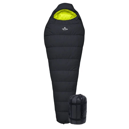TETON Sports LEEF Ultralight Mummy Sleeping Bag Perfect for Backpacking, Hiking, and Camping; 3-4 Season Mummy Bag; Free Stuff Sack Included