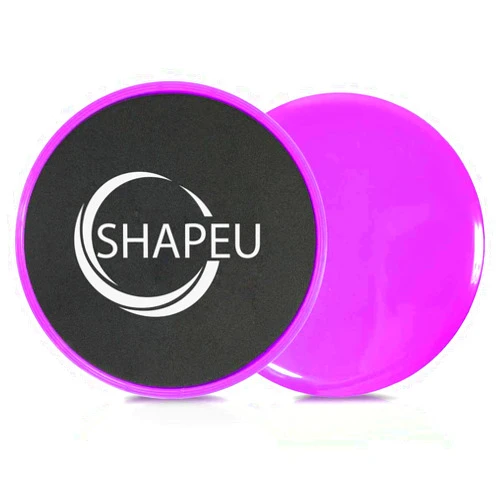 SHAPEU Glide Discs - Dual Sided Core Gliders for Carpet or Hardwood Floors. Abdominal Exercise Equipment with Training Guide Plus Bonus Digital Workouts