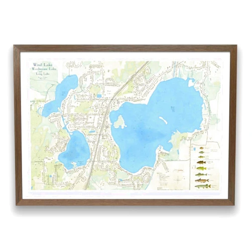 Wiscartography.com Wind Lake, Waubeesee Lake and Long Lake in Racine County Wisconsin