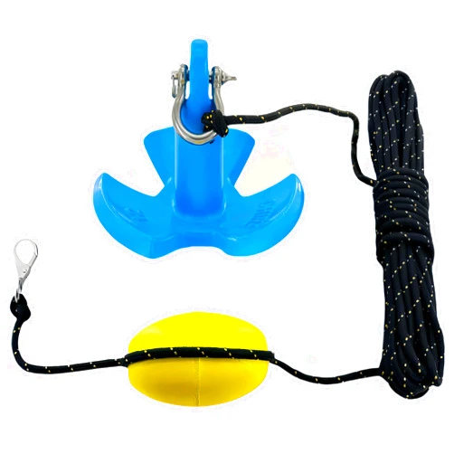 XIALUO Marine River Anchor Kit 12 lb Blue PE Coated Kayak Anchor Accessories with 50 ft Rope for Fishing Kayaks, Canoe, Jet Ski, SUP Paddle Board and Small Boats