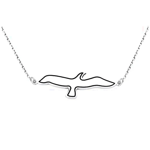 ASHYL Silver Seagull Necklace, Seagull Jonathan Necklace, Bird Necklace