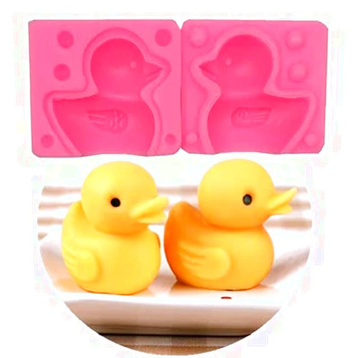 Annoomm 3D Duck Silicone Mold Annomm for DIY Cupcake Cake Pudding Chocolate Jelly Shots Fondant Mold, Ice Cube Crystal Candy Handmade Ice Cream Soap Mould Desserts Paste (Little Duck)
