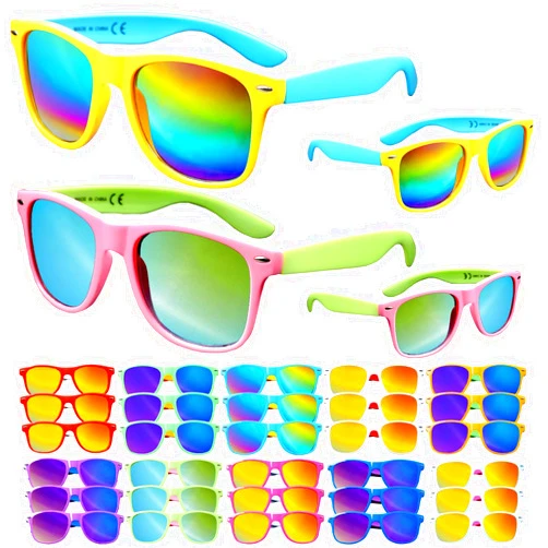FANELEQU 36 Pack 12 Colors Neon Sunglasses with UV400 Protection in Bulk, 80’s Retro Style Party Favors,Perfect for Birthday,Beach Pool,Summer Party, Goody Bag Fillers,for Boys Girls Teens Adults