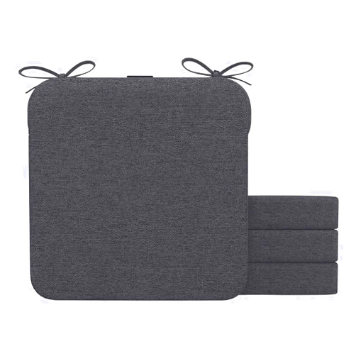 AAAAAcessories Square Chair Cushions for Dining Chairs with Ties and Removable Cover, 2