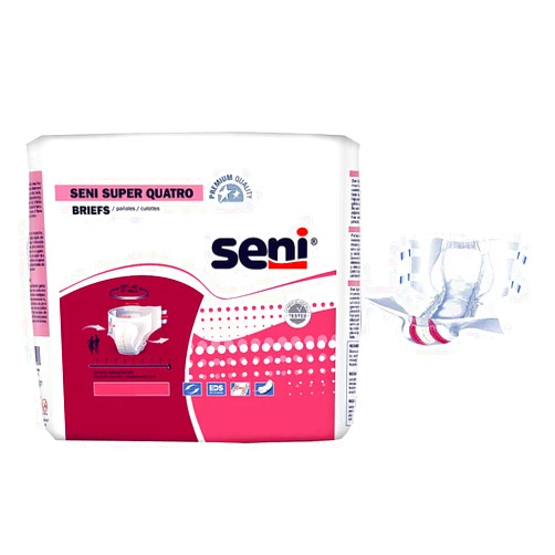 TZMO USA INC Seni Super Quatro Briefs, Large (Case of 36)