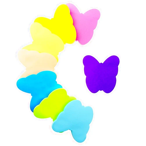 Dogmoon Sticky Notes, 560 Sheets 3 × 3 Inches Butterfly Shape Self Sticky Notes Pad, Colour Sticky Notes, Bright Colors Self-Stick Pads for Home Office Notebook(8 Color)
