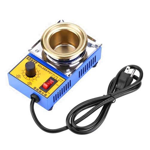Hongzer Solder Pot, 110V 150W Lead-Free Solder Pot Soldering Desoldering Bath Titanium Plate 50mm 200-450℃(US Plug)