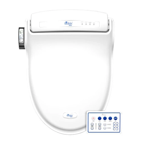Bio Bidet BB1000 Electric Bidet Toilet Seat, Warm Water with Air Dryer, Heated Seat with Slow Close Lid, Remote Control, Elongated White