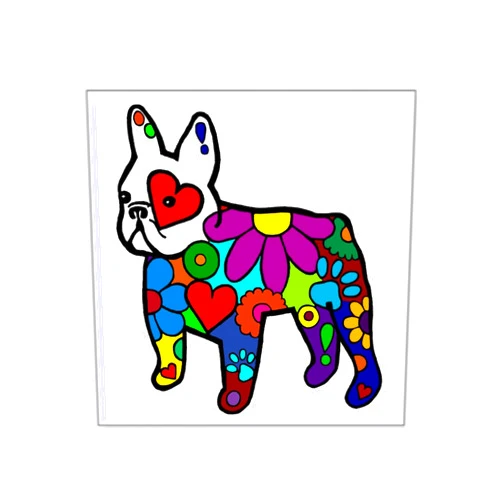 CafePress Frenchie Power Square Sticker 3 X 3 Square Bumper Sticker Car Decal