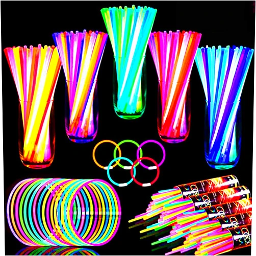 TURNMEON 240 Pack Ultra Bright Glow Sticks Bulk Party Pack Supplies Glow In The Dark Football Valentines Carnival Mardi Gras Day Party Favors Necklace Bracelet with Connector Light Up 14Hrs Long Last