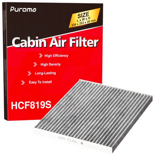 Puroma Cabin Air Filter with Activated Carbon, Replacement for CF11819, Hyundai Azera, Santa Fe, Sonata, Chevrolet Captiva Sport, Equinox, GMC Terrain, Kia Cadenza, Optima, Sedona, Saturn Vue
