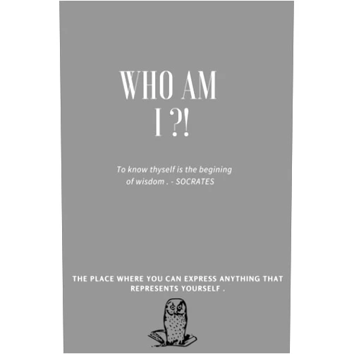 Omar El Mourabit WHO AM I ?! (NOTEBOOK) - The place where you can express anything that represents yourself .