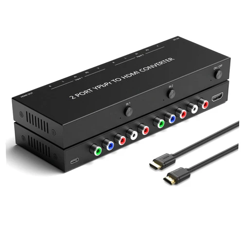 Azduou Component to HDMI Converter 2-YPbPr Component RGB + R/L Audio to HDMI Converter Support 720P/ 1080P 24bit 60Hz LPCM for HDTV Monitor Projector NGC PS2 PS3 PS4 DVD Player Wii Wii U Xbox Xbox360