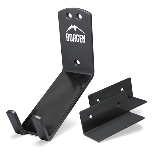 Borgen Bike Wall Mount Pedal Hook for E-Bikes, MTB & Road Bicycle Wall Mount with Support Brackets and Wall Protection Pads, Suitable as Bike Rack Garage Bike Storage Shed and Bicycle Storage Indoor