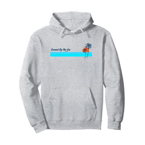 Ormond-By-The-Sea Florida T-Shirts & Tees Ormond-By-The-Sea FL Vintage 70s Palm Trees Design Pullover Hoodie