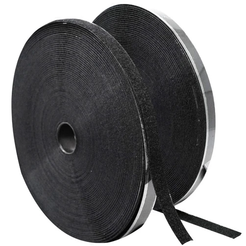 ECOHomes (72 FT x 1/2 Inch) Stick On for Fabric, No Sew Sticky Back Strips with Adhesive for Fabric, Clothes, Curtains - Heavy Duty Double Sided Hook and Loop Pants Hem Tape Fasteners, No Sewing No Iron Black