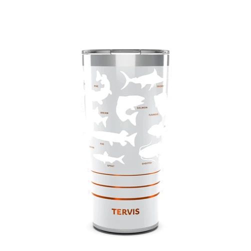 Tervis Traveler Fishing Fish Finder Triple Walled Insulated Tumbler Travel Cup Keeps Drinks Cold & Hot, 20oz, Stainless Steel