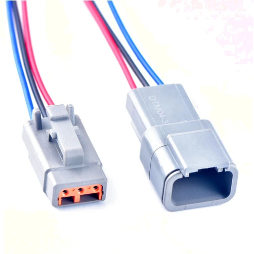 DECKBU 3 Pin Automotive Sealed Electric Plug Male Female Waterproof Connector Wire Harness DTM Series DTM06-3S DTM04-3P